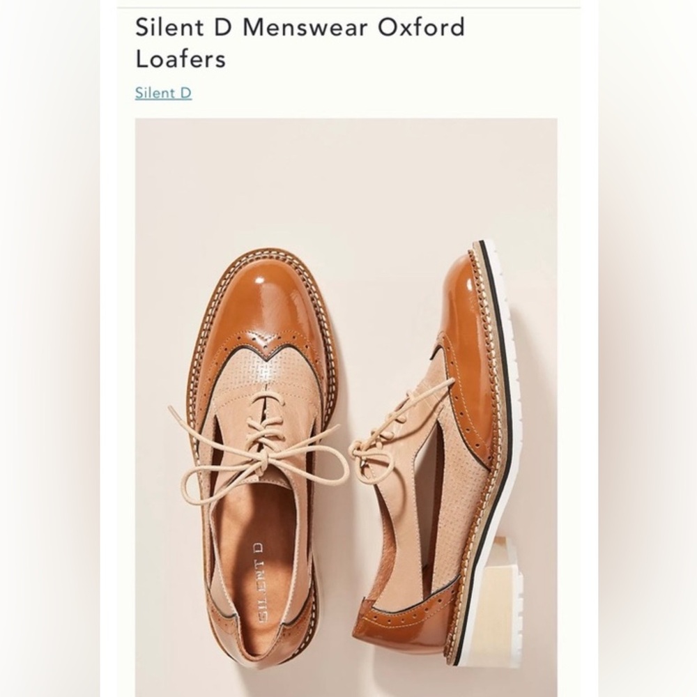 EUC Worn Once Women’s Silent D x Anthropologie Menswear Oxford Loafers